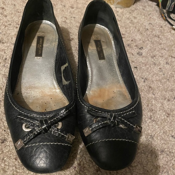 LOUIS VUITTON Patent Leather Ballet Flats Shoes Size 36 ladies